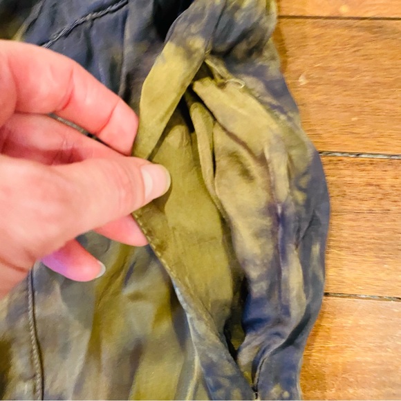 ⭐️ Young Fabulous & Broke Olive Green Tie Dye Satin Pockets Joggers Sz Small - Picture 5 of 7